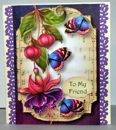 Sheet Music & Butterflies - Fuschias by Kristina Norbat