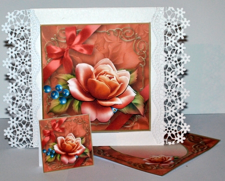Autumn Rose - Decoupage Card Mini Kit by Kristina Norbat