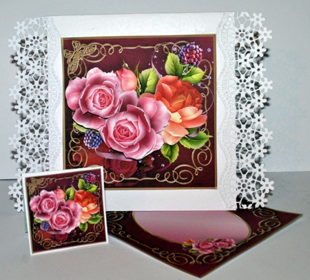 Blackberry Roses - Decoupage Card Mini Kit by Kristina Norbat