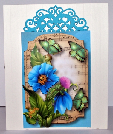 Sheet Music & Butterflies - Blue Poppies by Kristina Norbat