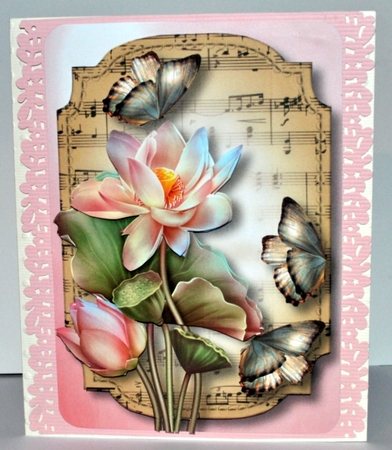 Sheet Music & Butterflies - Lotus Flower by Kristina Norbat