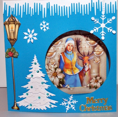 Winter Christmas Girl with Reindeer Mini Kit by Kristina Norbat
