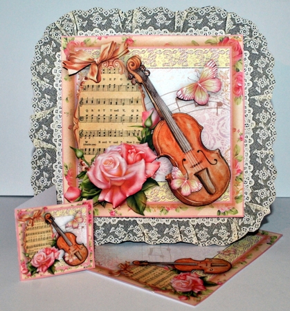 Sweet Music Violin Card Front Kit by Kristina Norbat