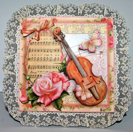 Sweet Music Violin Card Front Kit by Kristina Norbat