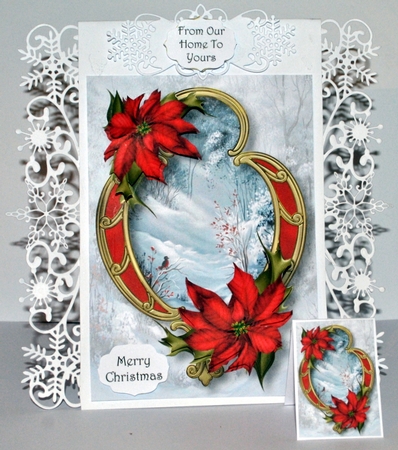Christmas Golden Frame - Sunbeams On Snow A5 by Kristina Norbat