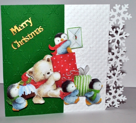 Penguins and Teddy Present Decoupage by Kristina Norbat