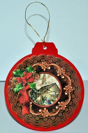 Vintage Christmas Church Round Topper  2 by Kristina Norbat