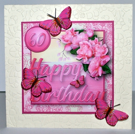 Pink Roses - Birthday Card Mini Kit by Kristina Norbat