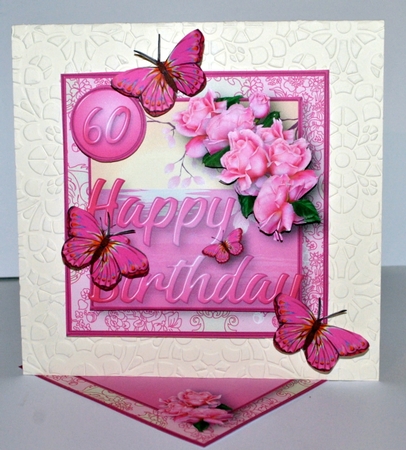 Pink Roses - Birthday Card Mini Kit by Kristina Norbat