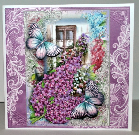 A5 Lilac Flutters Card Front Kit by Kristina Norbat