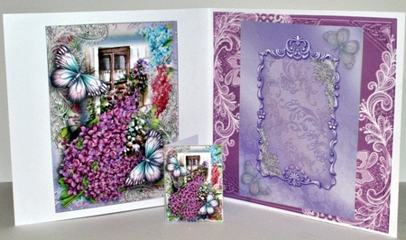 A5 Lilac Flutters Card Front Kit by Kristina Norbat