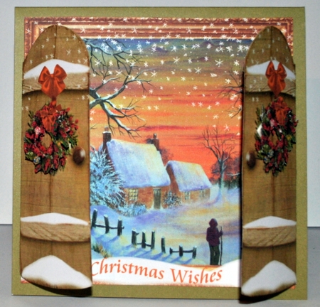 THROUGH THE GARDEN GATES CHRISTMAS SNOWY SHEPHERD MALE RELATIVES 6x6 by Kristina Norbat
