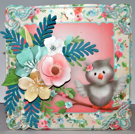 Owl in the Flowers - Shaped Card Mini Kit by Kristina Norbat