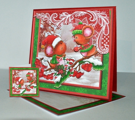 Christmas Catch Mice Mini Kit & Decoupage by Kristina Norbat