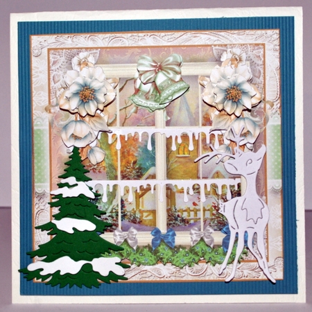 Winter Church Window View Card Front Kit by Kristina Norbat