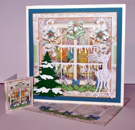 Winter Church Window View Card Front Kit by Kristina Norbat