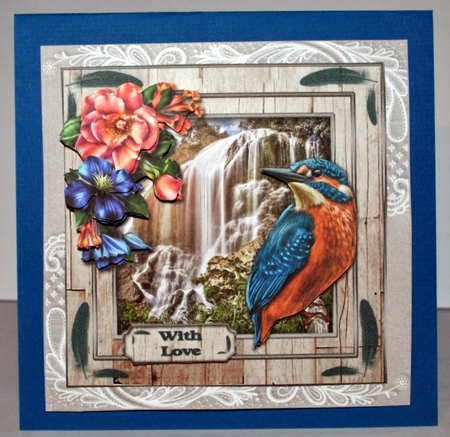 Kingfisher 8x8 Decoupage Mini Kit by Kristina Norbat