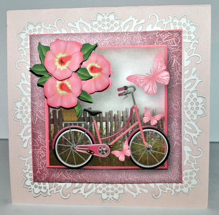 Bicycle and Butterflies - Decoupage Card Mini Kit by Kristina Norbat
