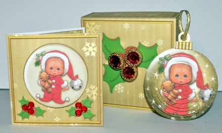 3D Bauble Card And Gift Box Gold Kit .1 by Kristina Norbat