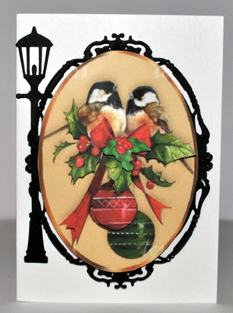 two lovely vintage christmas toppers with holly by Kristina Norbat