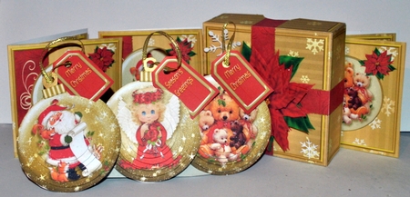 Six 3D Bauble Card And Gift Box Bumper Kit by Kristina Norbat