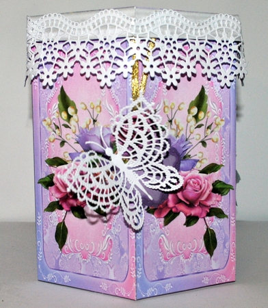 GORGEOUS TALL HEXAGONAL DECOUPAGE BOX - FOR HER by Kristina Norbat