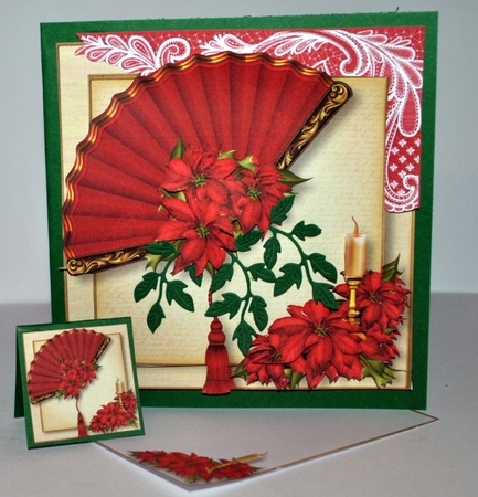 The Christmas Fan - Red Poinsettias by Kristina Norbat