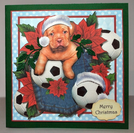 Card Topper Christmas Puppy BOY by Kristina Norbat