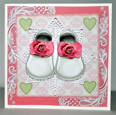 Cute shoes with roses for a little girl quick card by Kristina Norbat