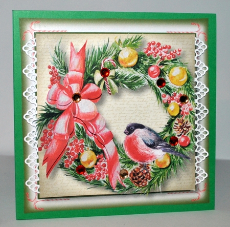 Beautiful Watercolour Wreath - Bird & Bow by Kristina Norbat