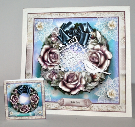 The Christmas Rose Wreath Card Front Kit by Kristina Norbat