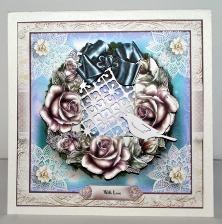 The Christmas Rose Wreath Card Front Kit by Kristina Norbat