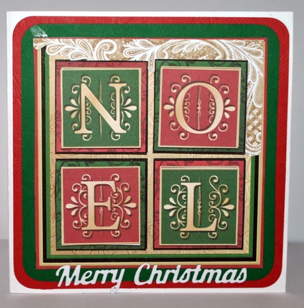 NOEL SQUARES Christmas 7.5 Quick Layer Card & Insert by Kristina Norbat