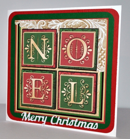 NOEL SQUARES Christmas 7.5 Quick Layer Card & Insert by Kristina Norbat