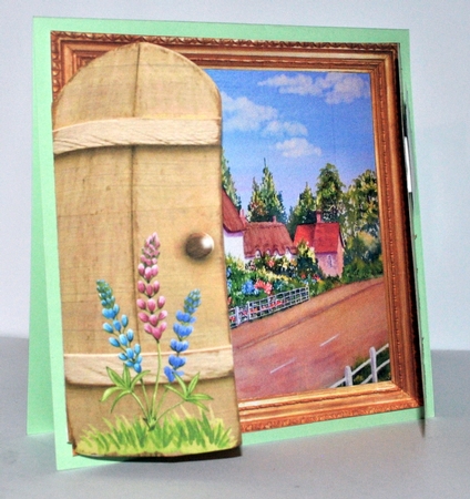 THROUGH THE GATES  MULTI USE UNISEX 6x6 PRETTY COUNTRY COTTAGE by Kristina Norbat