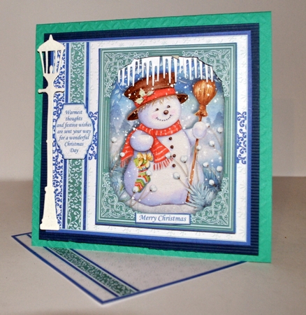 CHRISTMAS SNOWMAN 7.8 Quick Christmas Card & Insert by Kristina Norbat