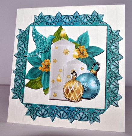 Teal Candle Decoupage  by Kristina Norbat