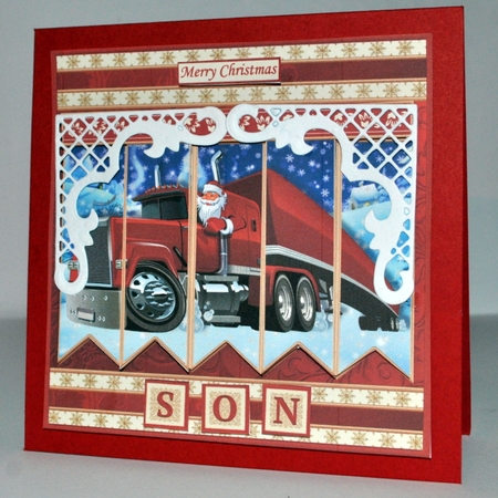 SANTAS TRUCK Christmas 7.5 Quick Card Kit Create Any Name Alphabet in 2 sizes by Kristina Norbat