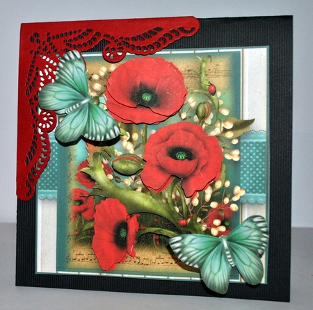 The Poppy Music Sheet Card Front Kit by Kristina Norbat