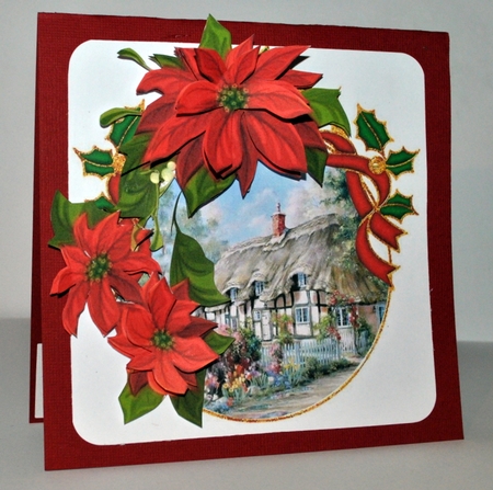 Poinsettia and Mistletoe Decoupage by Kristina Norbat