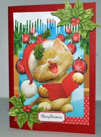 Festive Singing Christmas Cat  by Kristina Norbat