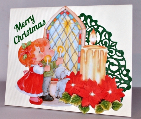 Candle and Poinsettia Decoupage by Kristina Norbat