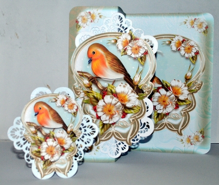Winter Robin with Winter Roses Mini Kit by Kristina Norbat