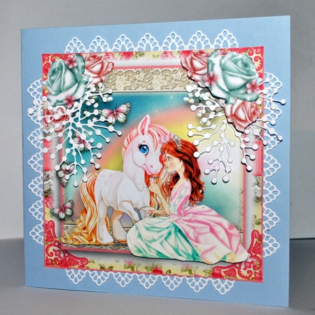 The Princess And The Unicorn Card Front Kit by Kristina Norbat