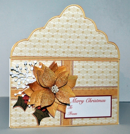 Christmas Money Wallet Gift Voucher Envelope GOLD POINSETTIA by Kristina Norbat