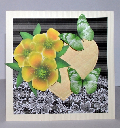 pretty yellow flowers, with lilac/green/yellow butterflies png by Kristina Norbat