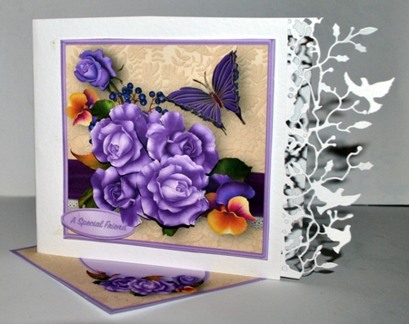 Lilac Roses - Decoupage Card Mini Kit by Kristina Norbat