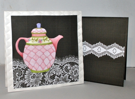 Black and Grey Pinstripe with Lace by Kristina Norbat