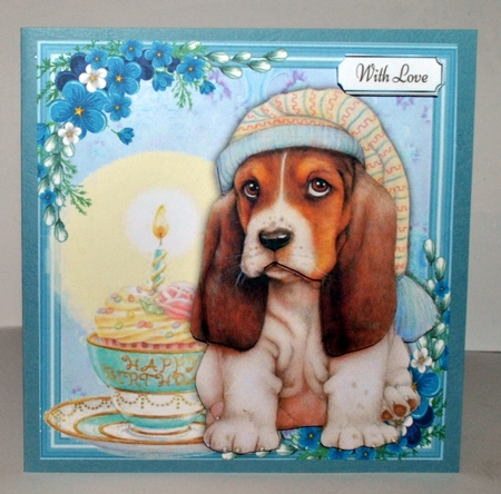 Sleepy Birthday Dog 8x8  by Kristina Norbat