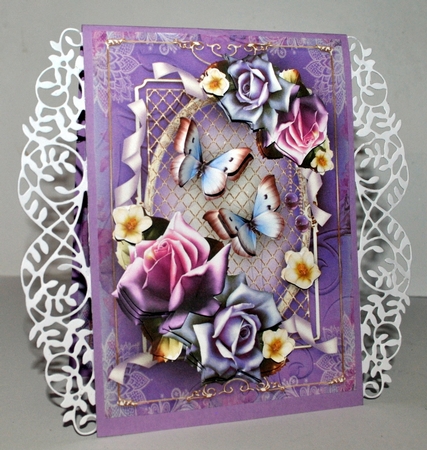 Violet Roses With Butterflies Mini Kit by Kristina Norbat
